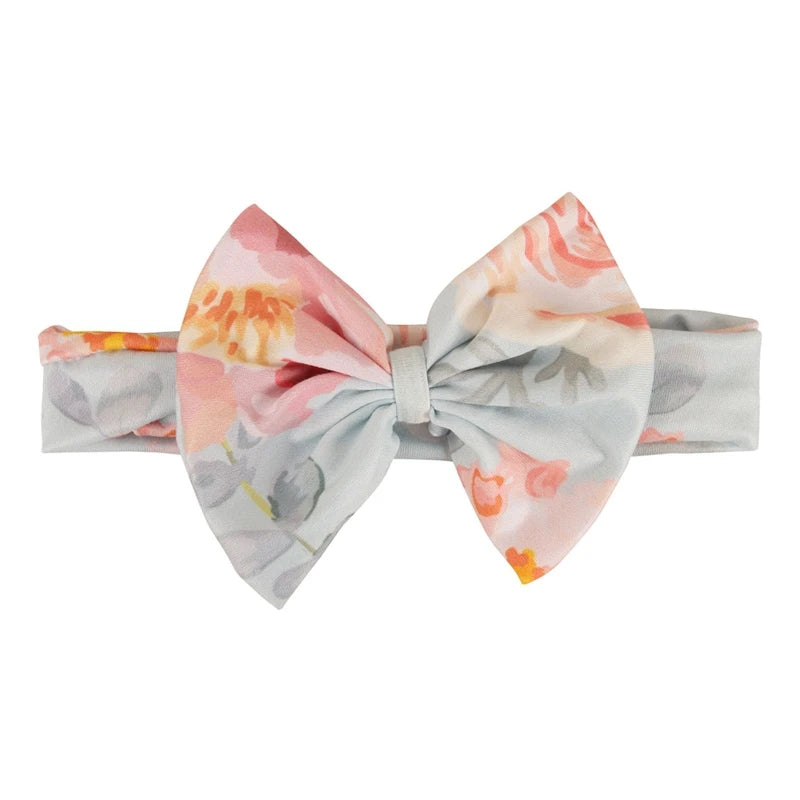 2 Pcs Newborn Photography Props Baby Flower Printed Romper Bow Headband