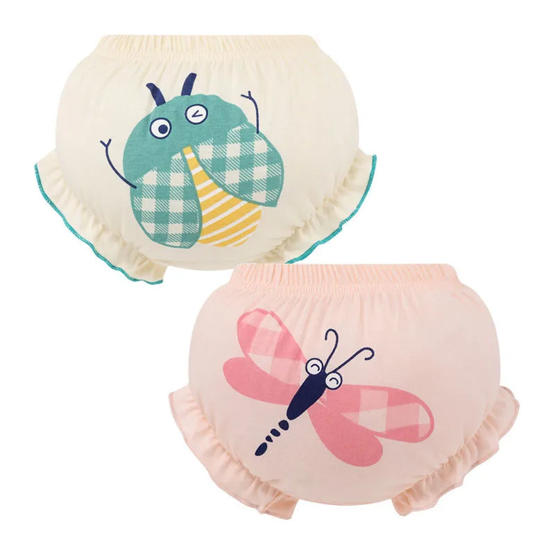 2 Piece/Lot Summer Baby 100% Cotton Shorts Kids Girl Infant Kawaii Cute Cartoon Panties PP Pants 6-24 Months Children Underpants