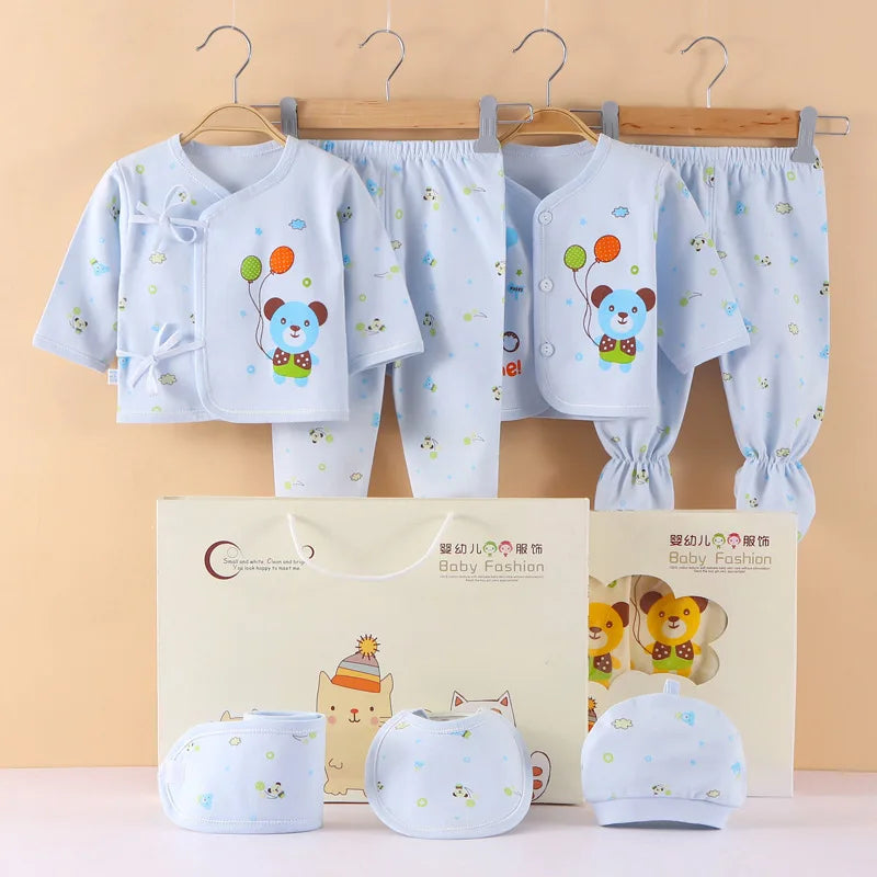 7Pcs/Set With Box Newborn Baby Clothes Unisex 100% Cotton Underwear Gift Set