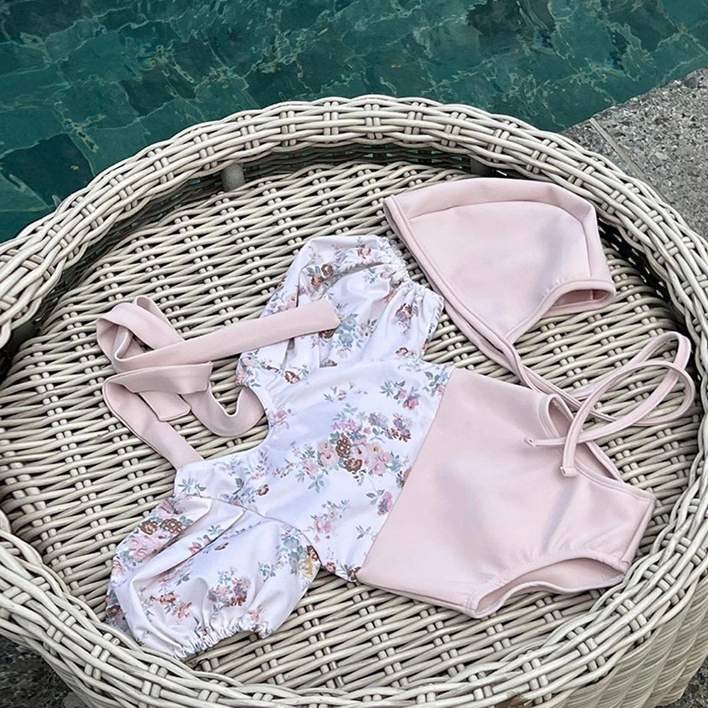 0-24Months Baby Swimsuit Beachwear Cute Floral