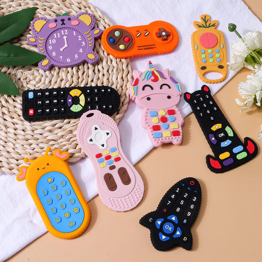 TYRY.HU 1Pc Baby Silicone Teether Toys Remote Control Shape Teether Rodent Gum