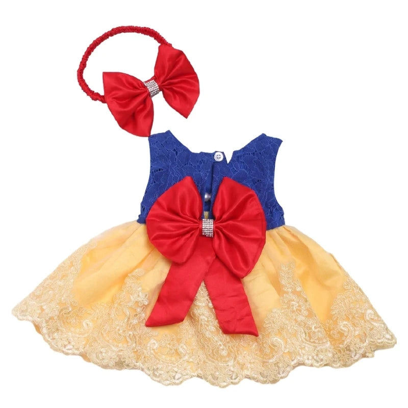 Infant Photography Props Princess Dress Bowknot Hairband Photoshooting
