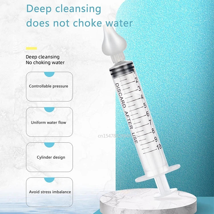 2Pcs Baby Nose Cleaner Rhinitis Nasal Washer Needle Tube Baby Nasal Aspirator Cleaner Syringe Babe Nose Washing for Kid Children