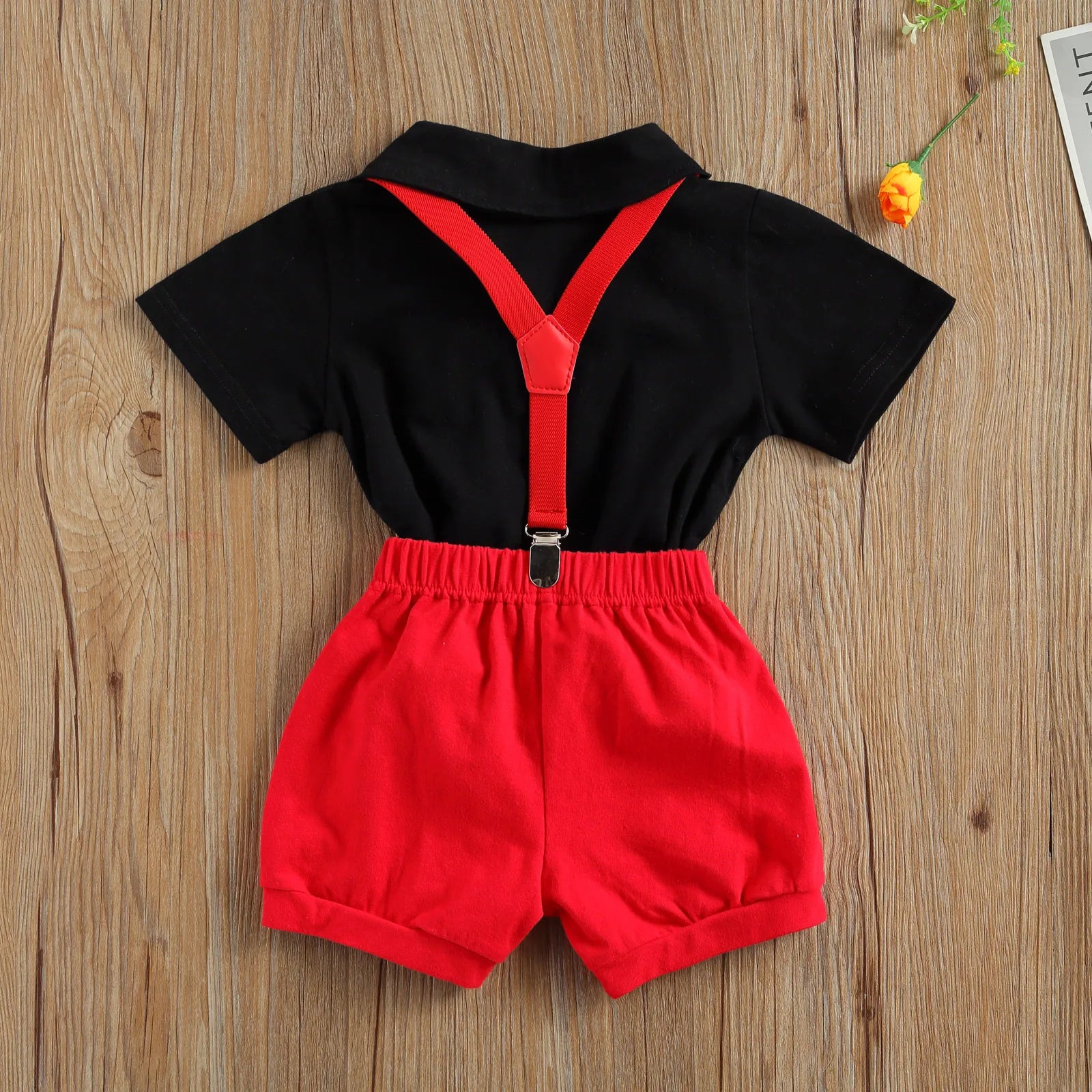 Summer Baby Boys Clothes Gentleman Set Bow Tie Short Pants 2Pcs