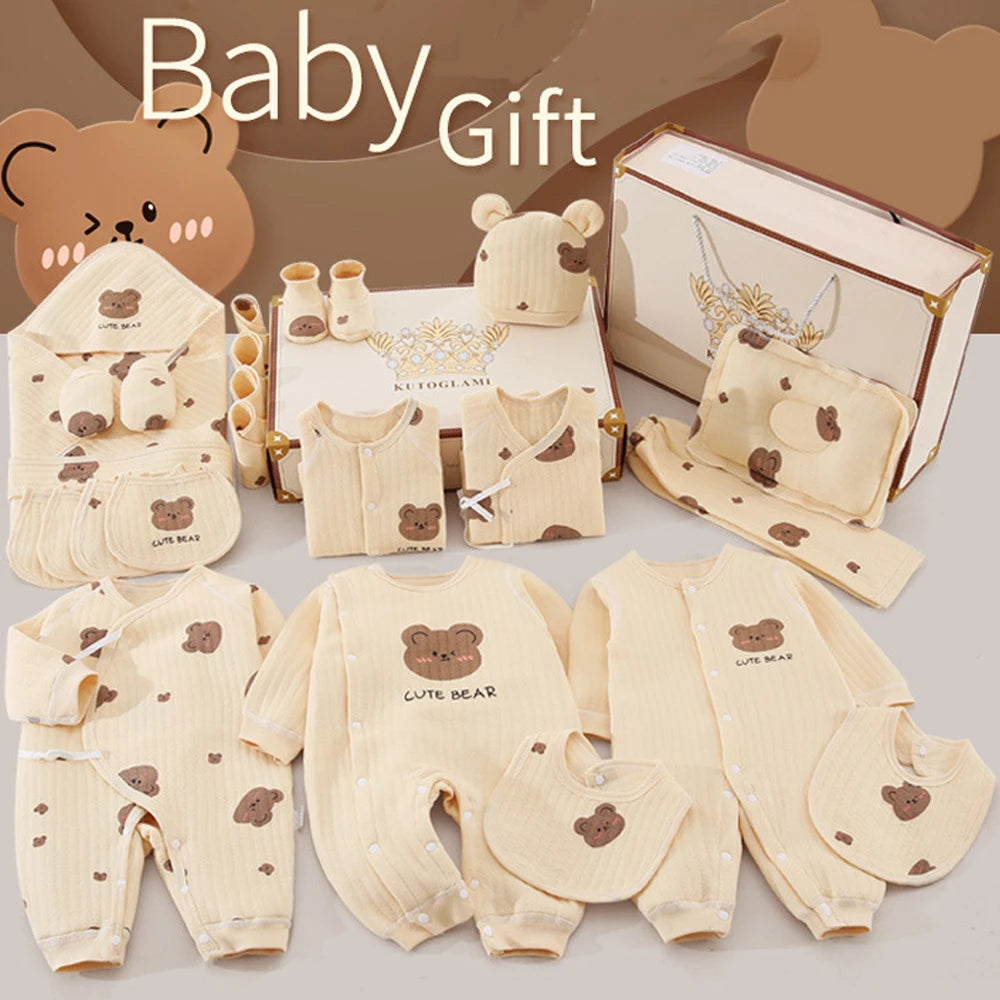 21/23/25 Pcs Newborn Clothes Baby Gift Pure Cotton Baby Set 0-12 Months Includes Gift Box