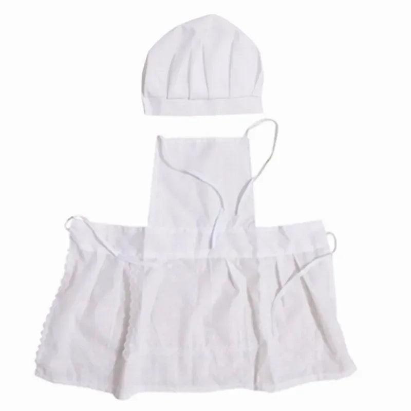 Newborn Baby Chef Apron + Hat Cute Custome