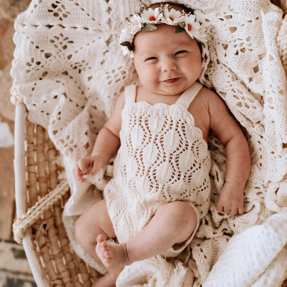 Newborn Props Bodysuit Cotton Material Hollow Out For Photography