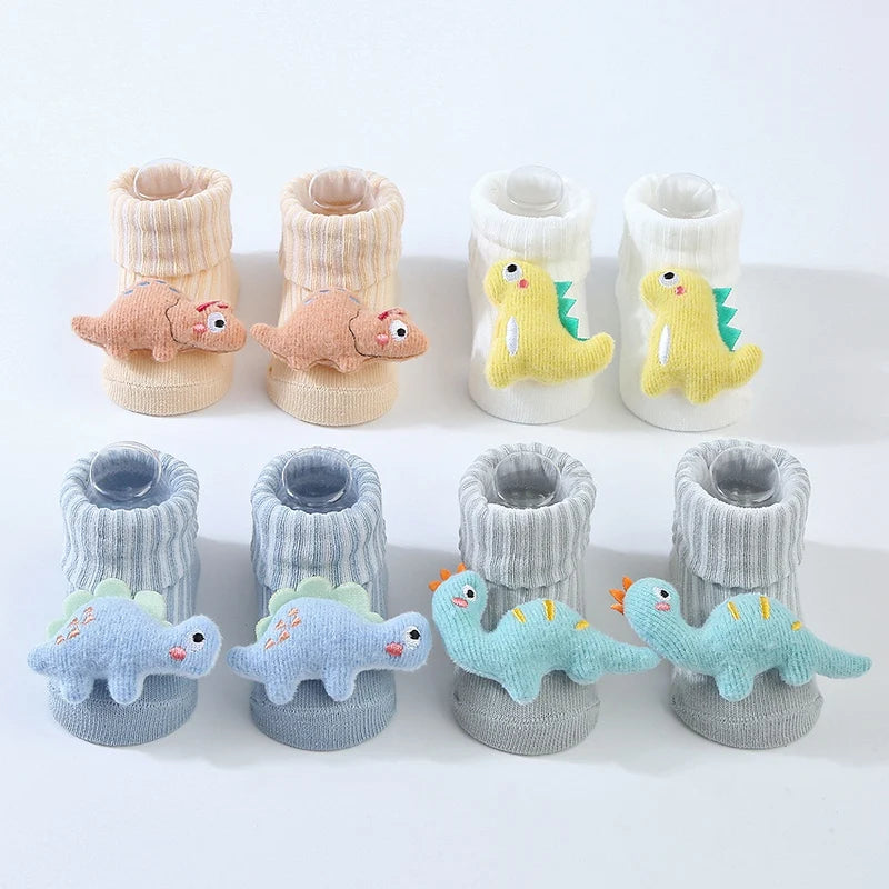 Winter Newborn Plush Dinosaur Thick Warm Stocking