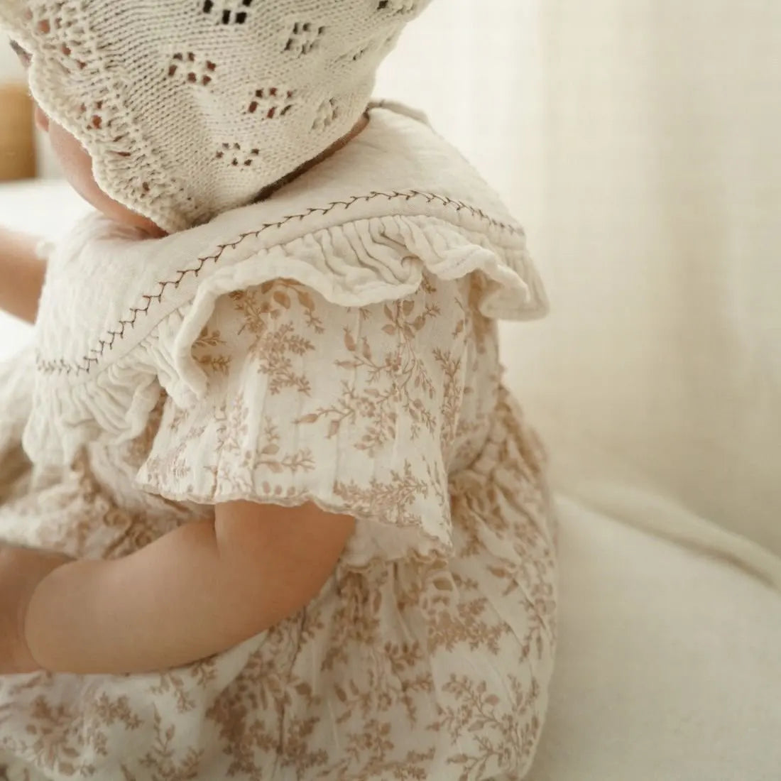 2024 Ins Summer Korean Newborn Girls Cotton Floral Printed Bodysuit