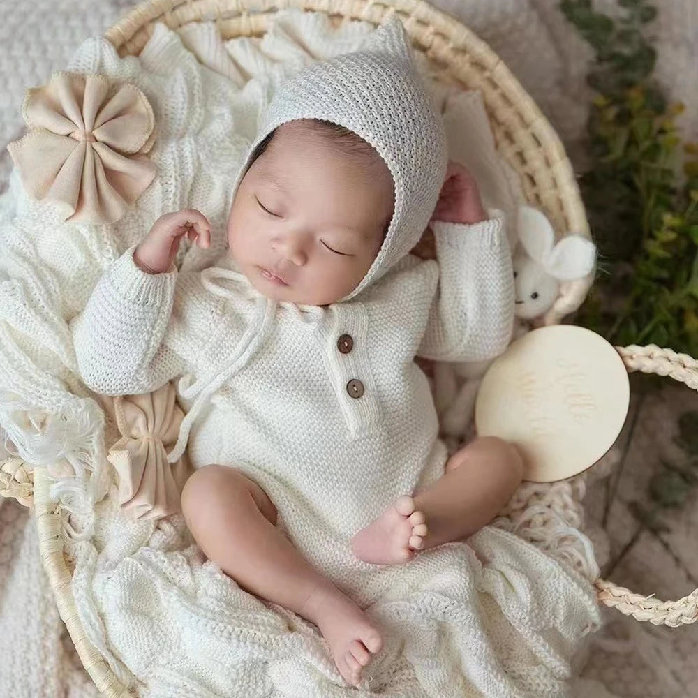 Knitted Baby Boy Costume Newborn Photography Props