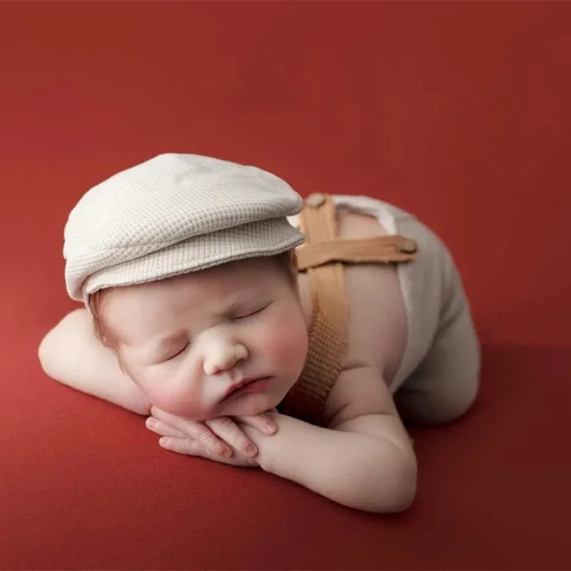 Newborn Little Gentleman Hat Bow Tie Photography Accessories