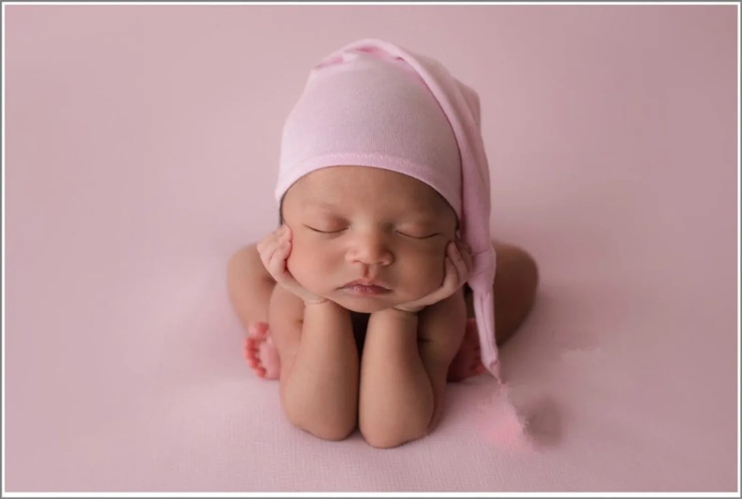 Newborn Photography Clothes Stretch Wrap Long Tail Hat 2 Pcs