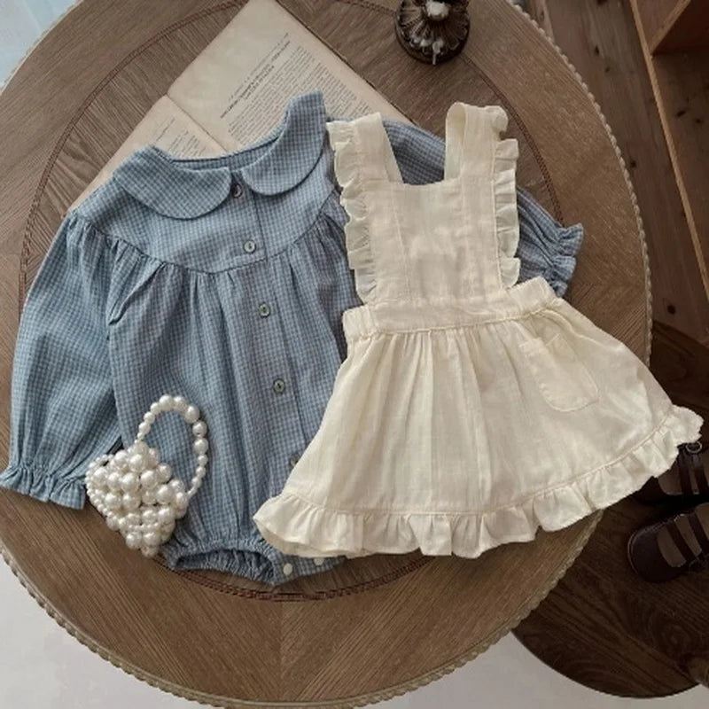 NewbornBeige Ruffle Strap Dress Fashion