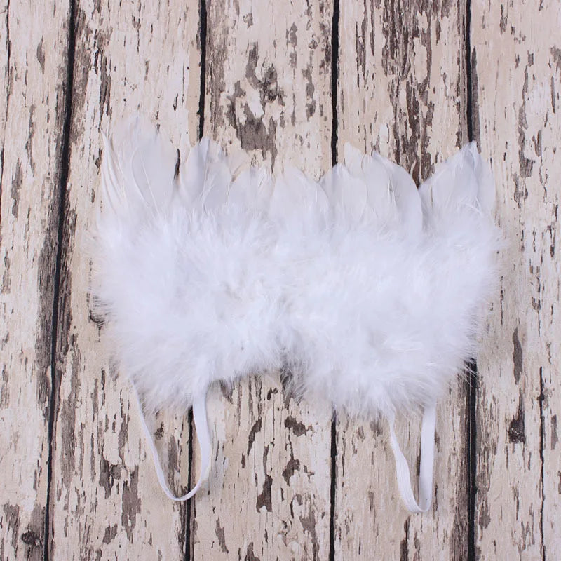 Fashion Newborn Baby Kids Feather Lace Headband Angel Wings