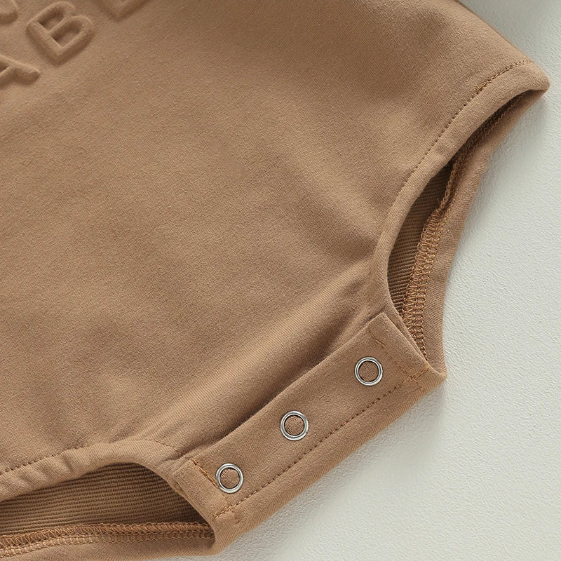 Newborn Sweatshirt Solid Color Letter Pattern Long Sleeve Clothes