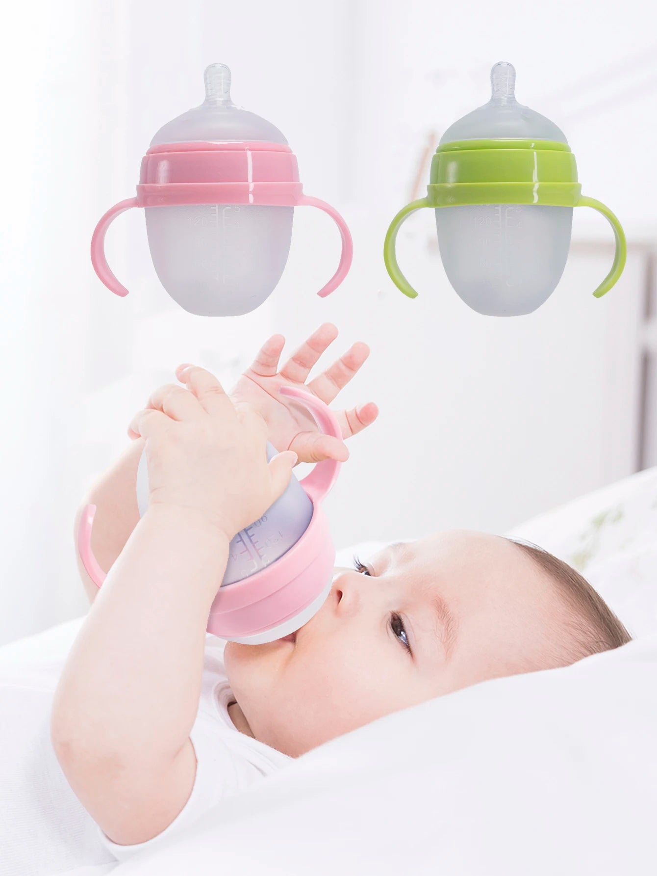 1 Pcs Baby Bottle 150ml Wide Mouth Nipple Gravity Ball With Handle Food Silicone Emulait Baby Bottle Anti Colica Bottle For Baby