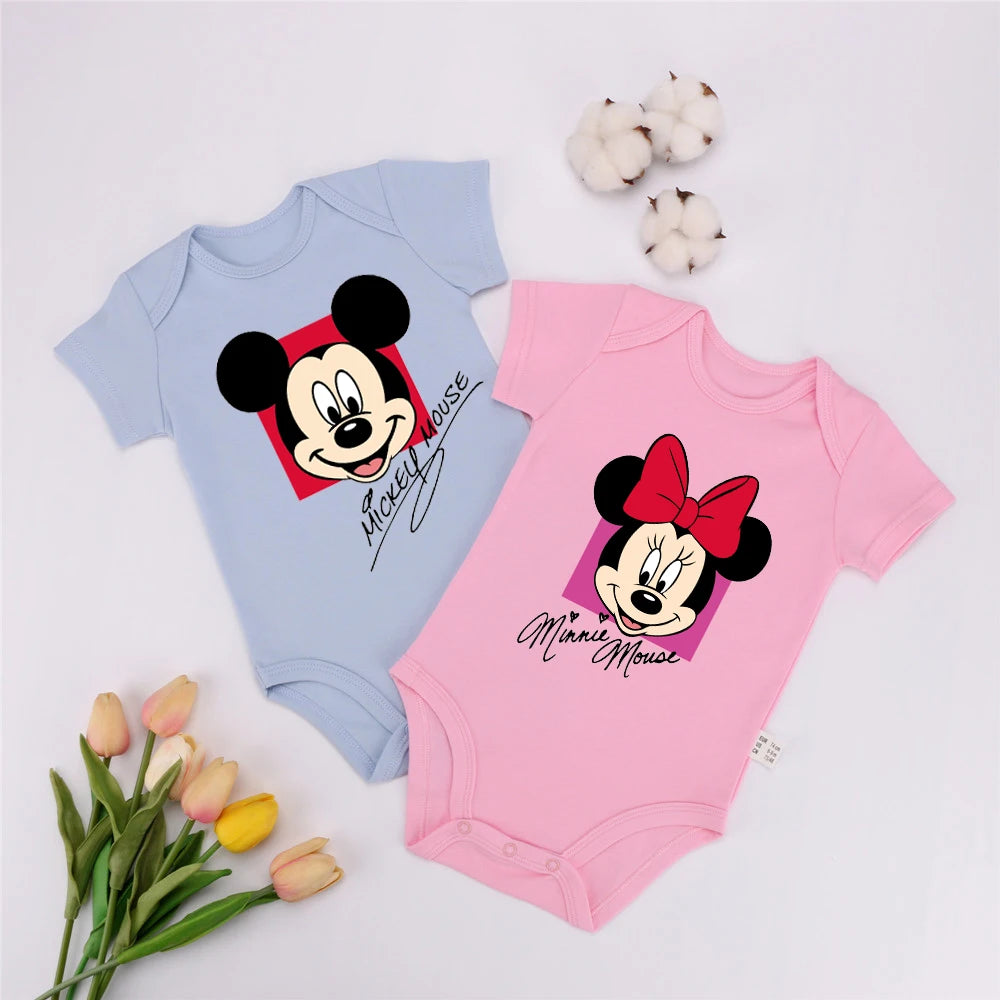 Disney Mickey Mouse Twins Baby Bodysuit Soft Romper