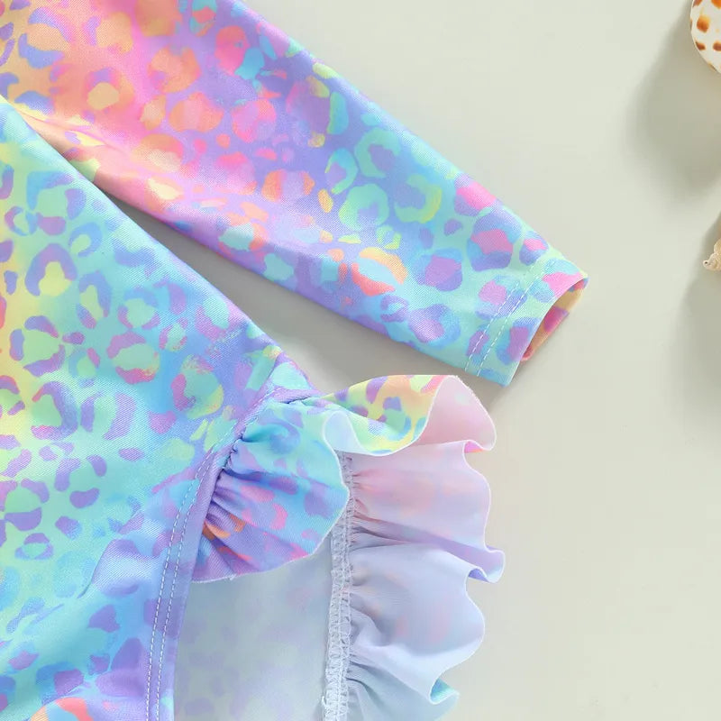 Baby Girl Fish Scale Print Ruffles