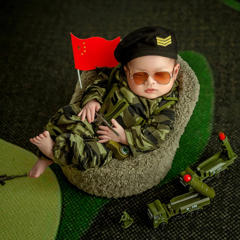 Camouflage Baby Photography Clothing Uniforms Outfit Props