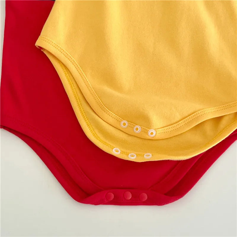 Spring 3pcs Set Cartoon Mickey Mouse Pooh Bodysuits