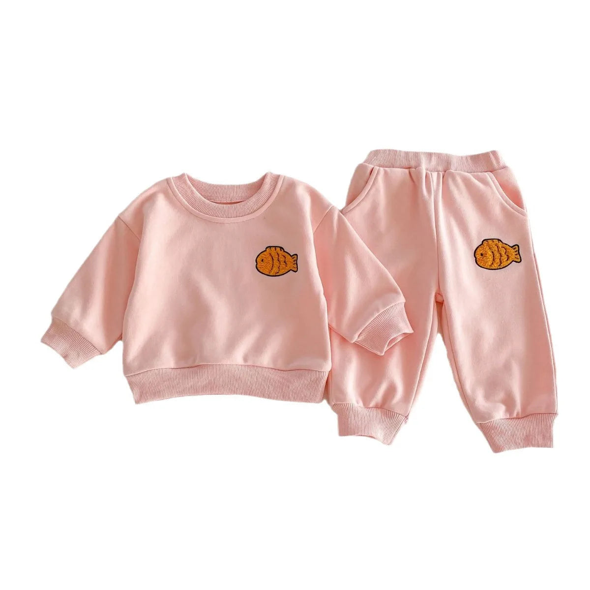 2024 Spring New in Kids Baby Cute Clothes Set 2pcs Infant Embroidery Fish Top Sweatshirt + Harem Pants Children Toddler 3M-4Y