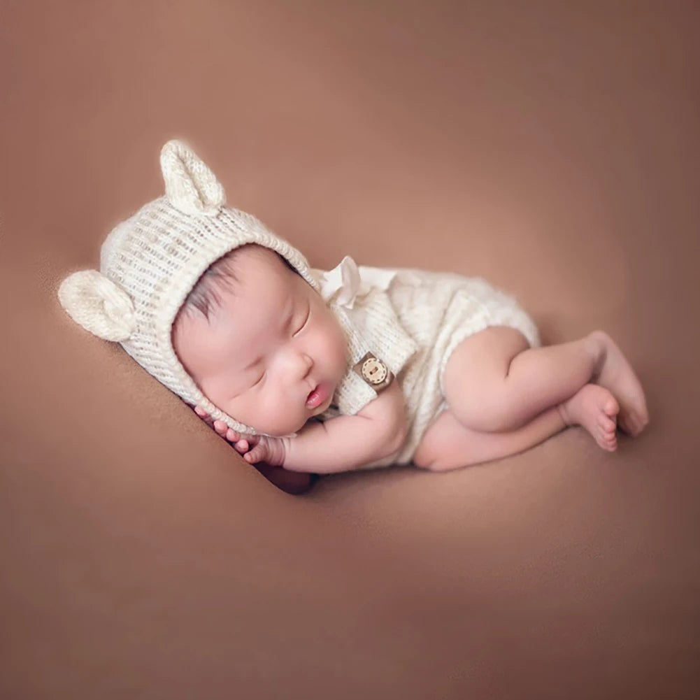 Handmade mohair teddy bear hat + shorts Crochet
