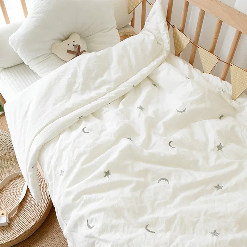 Pure Cotton Baby Winter Quilt Bear Embroidered Thicken Bedding Quilt