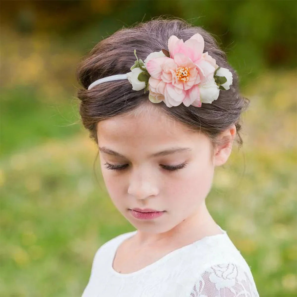 2023 New Fresh Pastoral Style Performance Children Headband Super Elastic Floral Baby Headband Korean Style Baby Headband