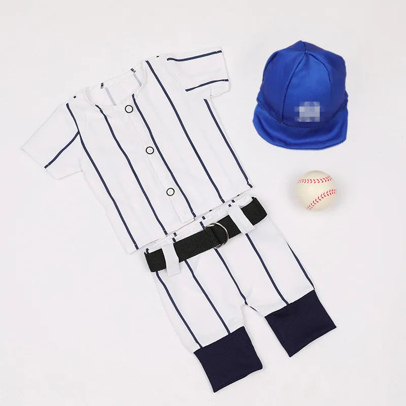 ️Newborn Photography Clothing Hat+Top+Pants+Baseball Props 4Pcs/set