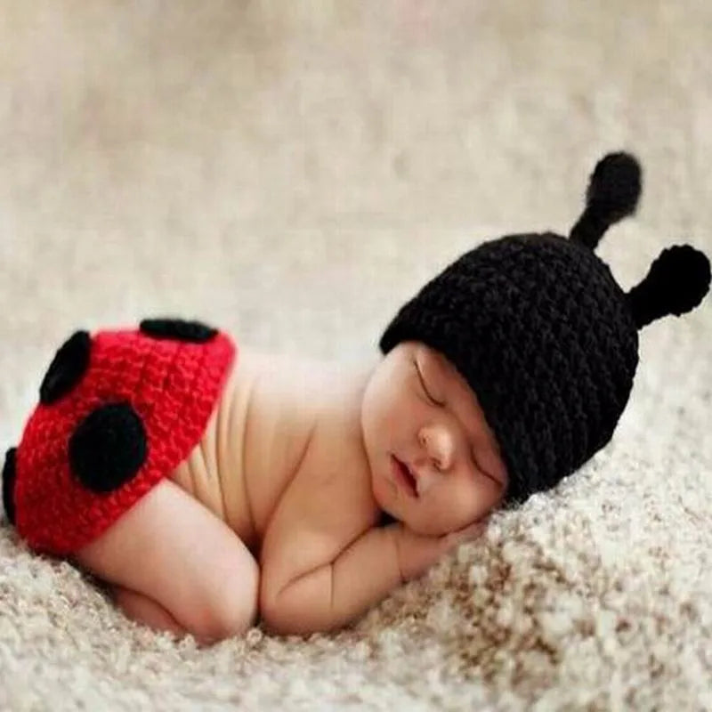 2pcs/set Newborn Photography Props Baby Photo Accessories Crochet Knitted Baby Costume Boys Girls Photography Clothes