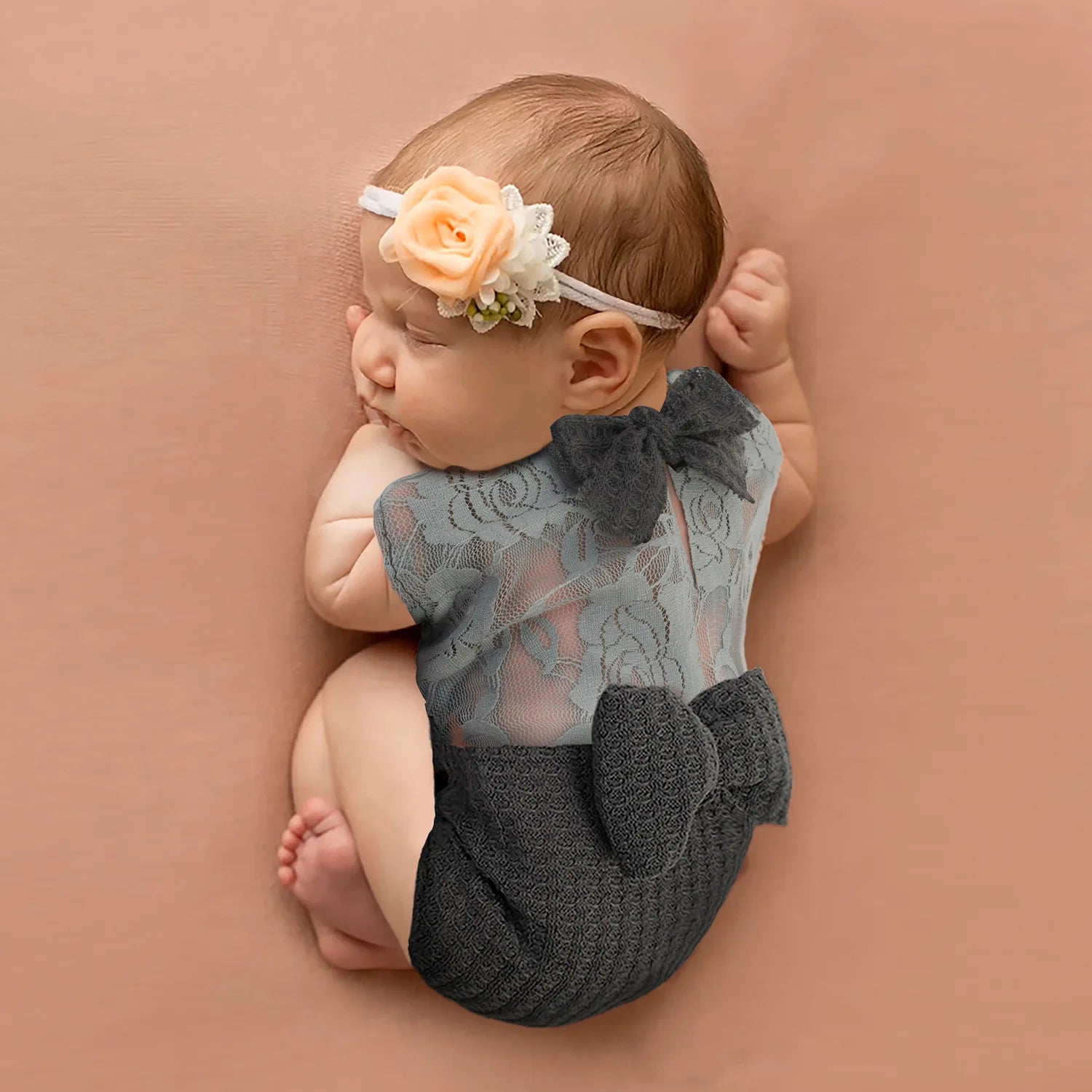Newborn Photography Clothing Princess Lace Bow Tie Props