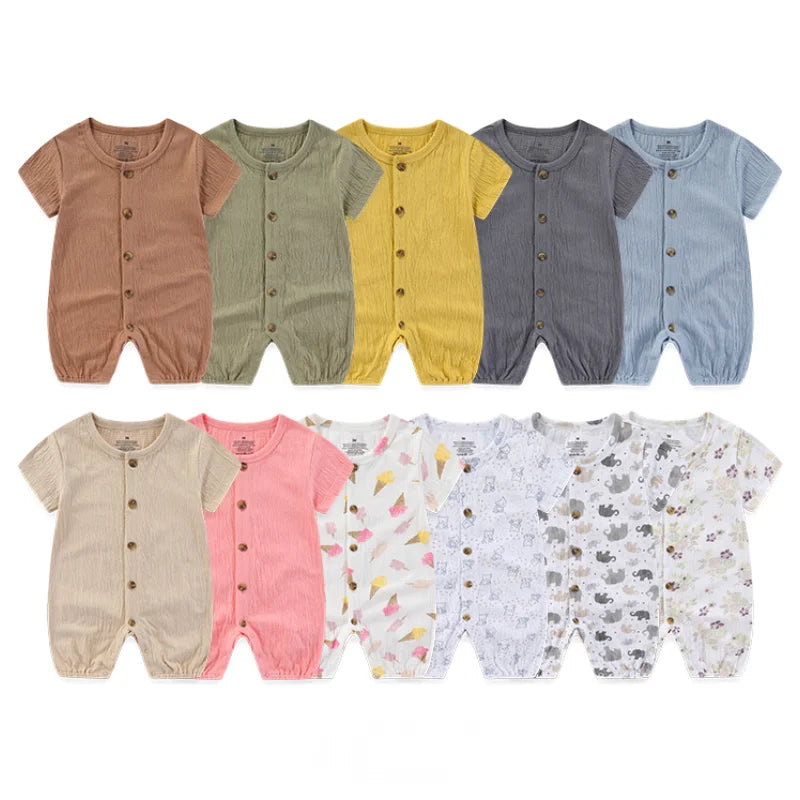 2 Pieces Cotton Baby Clothes 0-24M Print New Born Baby Boy Clothes Summer Cartoon Short Sleeves Bebes