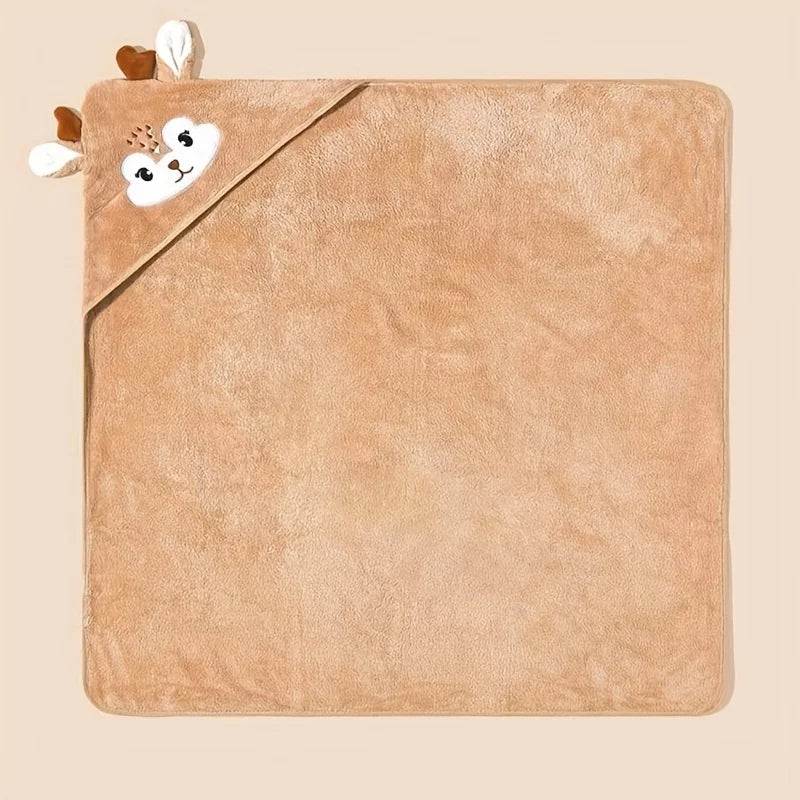 A pack of 80 * 80 cm cartoon baby bath towel polyester blanket