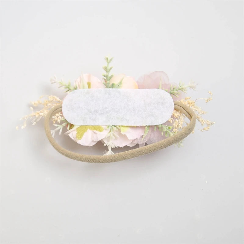 2pcs/set Simulation Flower Baby Headbands Soft Elastic Nylon