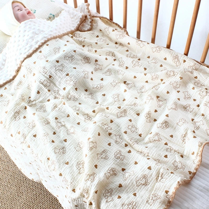 Newborn Quilts Crib Blanket Baby Wrap Blanket Receiving Wrap Infant Stroller Cover Bedding Breathable Swaddles Blanket