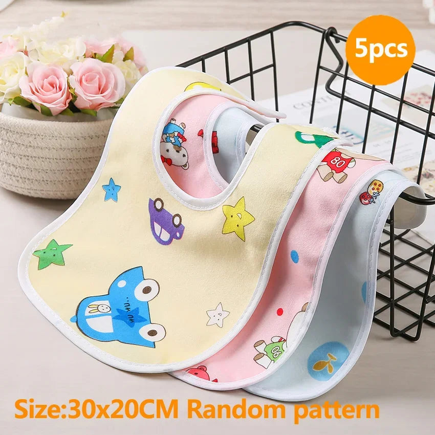 1PCS Baby Bibs Cotton Waterproof Bib Feeding Clothes