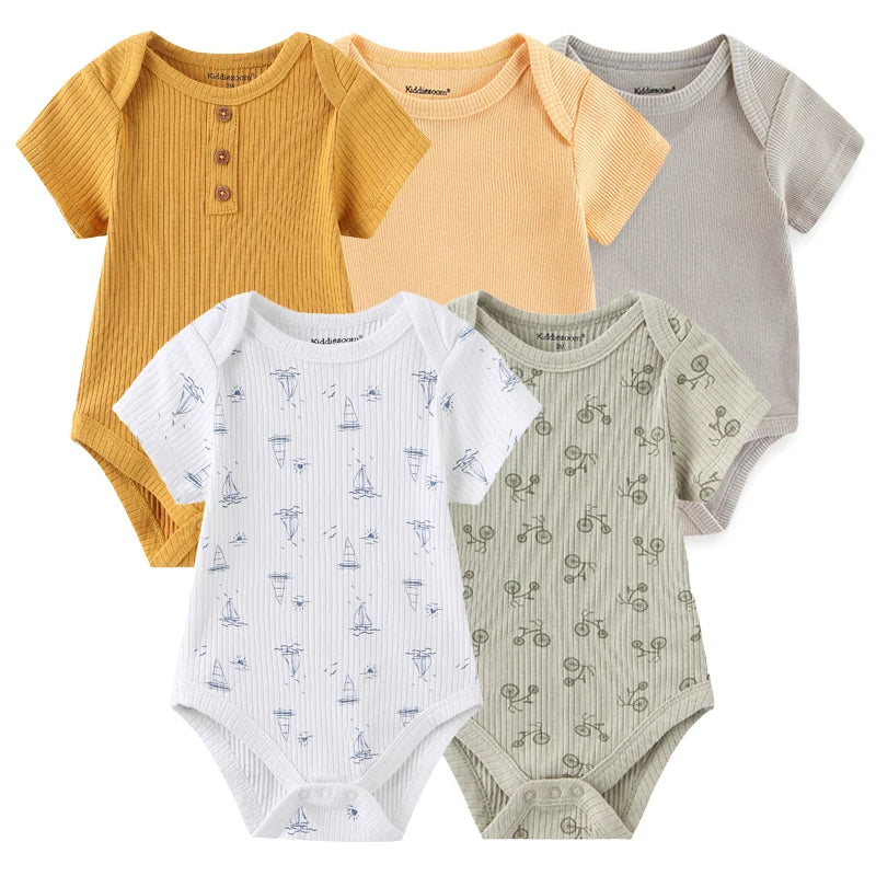 5Pieces Cotton Baby Boy Clothes Set Bodysuits