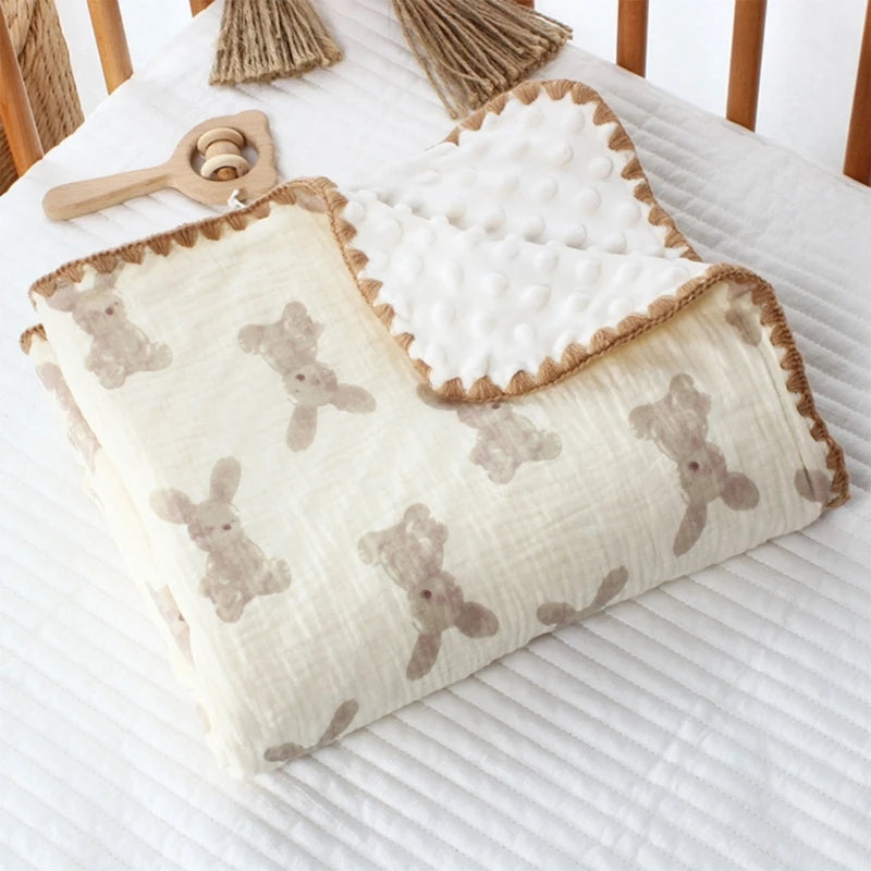Newborn Quilts Crib Blanket Baby Wrap Blanket Receiving Wrap Infant Stroller Cover Bedding Breathable Swaddles Blanket