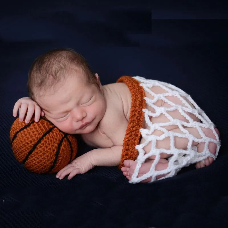 Newborn Clothing Crochet Net + Basketball Props