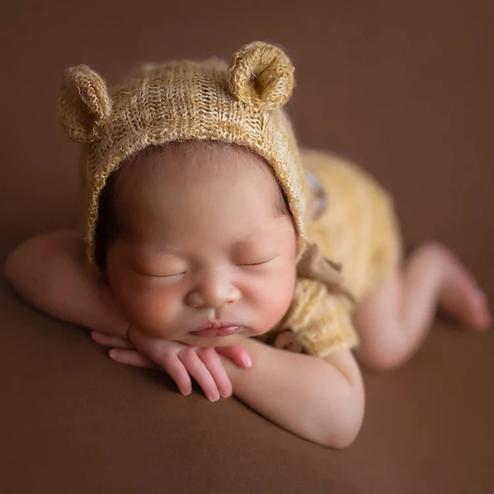 Handmade mohair teddy bear hat + shorts Crochet