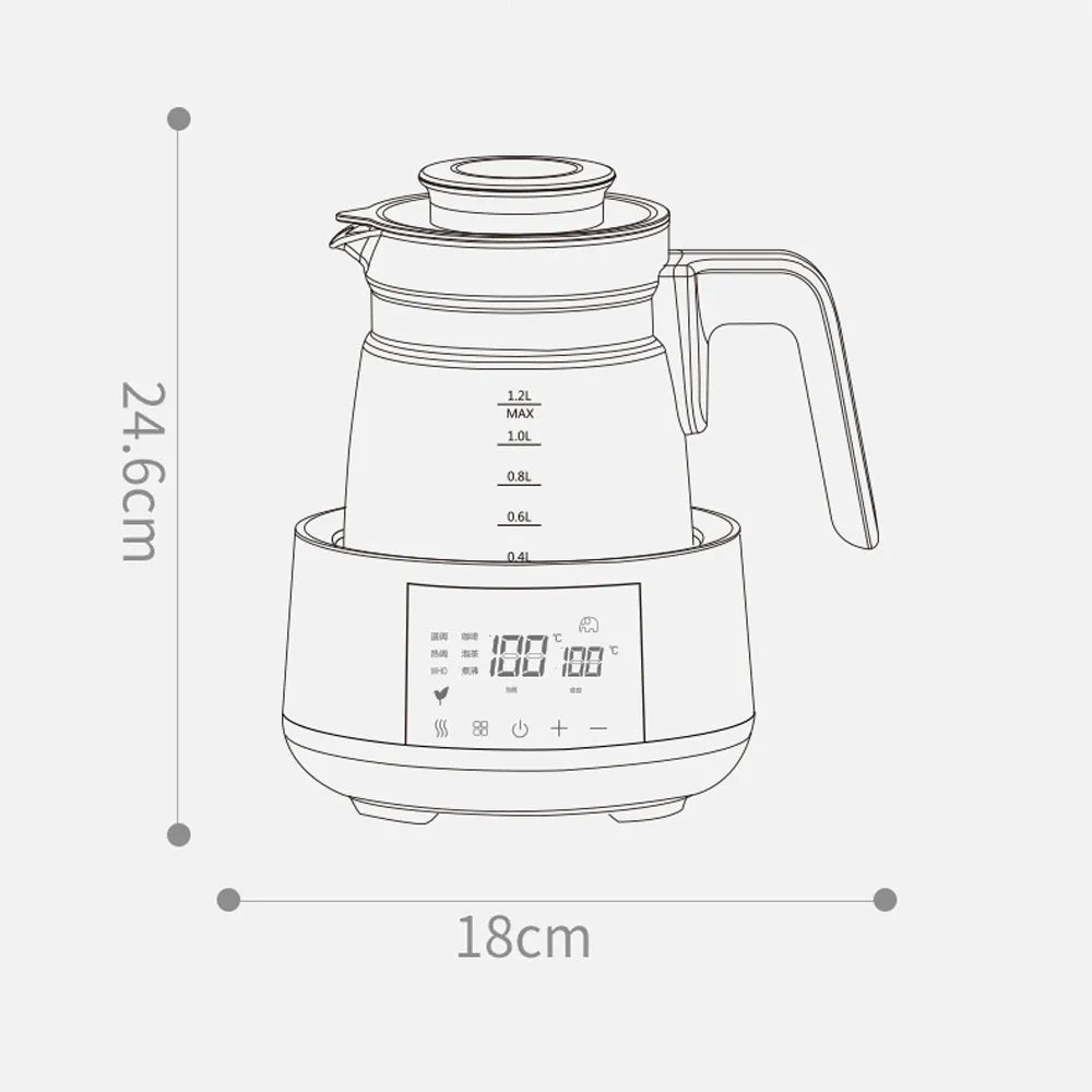 1.2L Infant Thermostatic Milk Regulator Baby Kettle Keep Warm 24 Hours Hot Water Smart Insulation Pot Milk Powder Warmer
