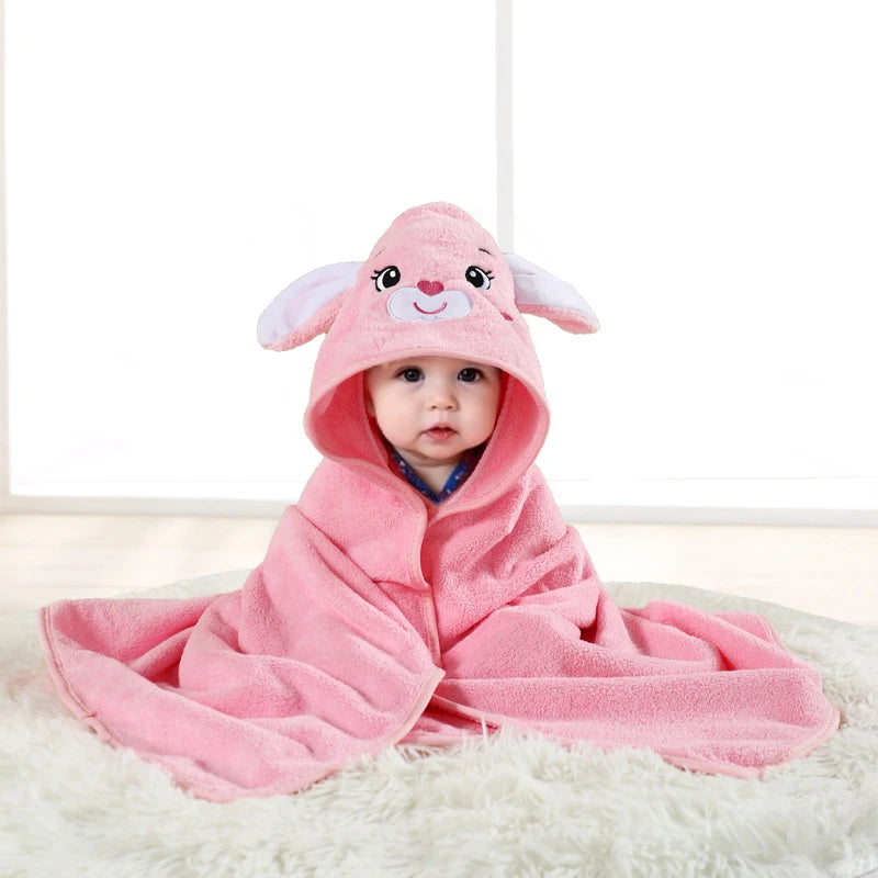 A pack of 80 * 80 cm cartoon baby bath towel polyester blanket