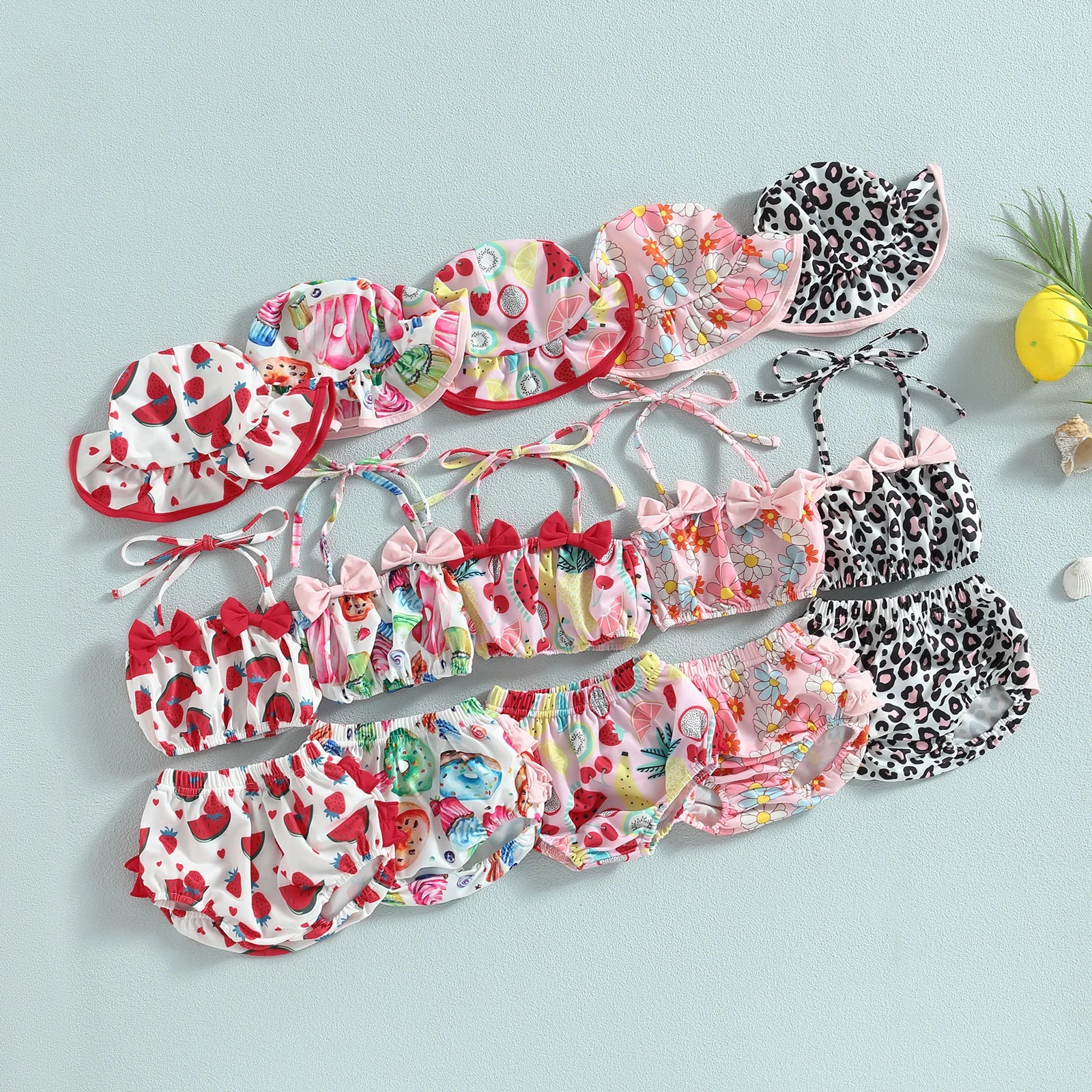 Toddler Baby Girl 3pcs Swimsuits Summer Fruit Print