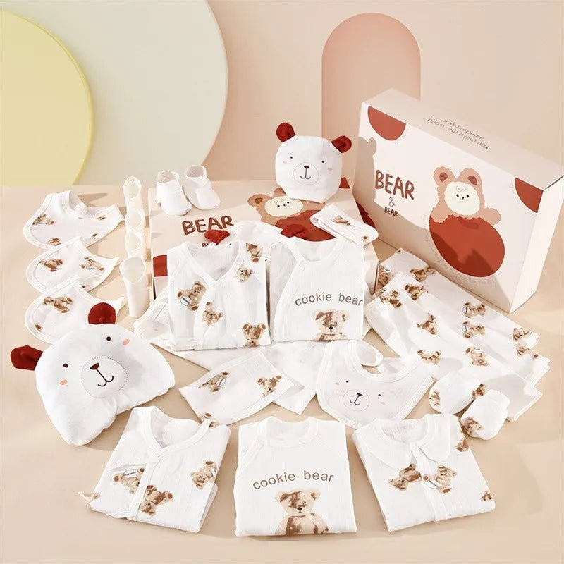 19/23/25pcs 100% Cotton Newborn Baby Gift Set With Box