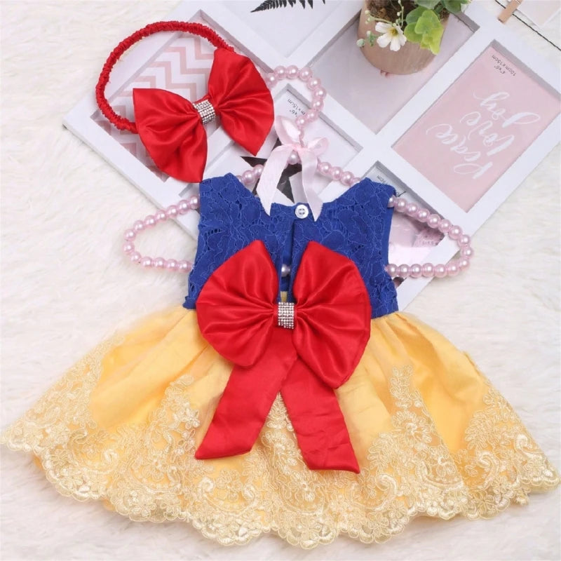 Infant Photography Props Princess Dress Bowknot Hairband Photoshooting
