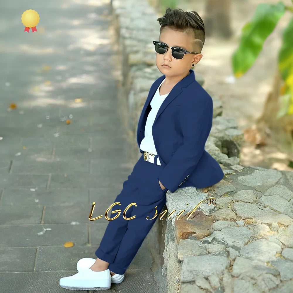 Baby Kids linen casual suit 2-piece set (jacket and trousers) 2~16 years