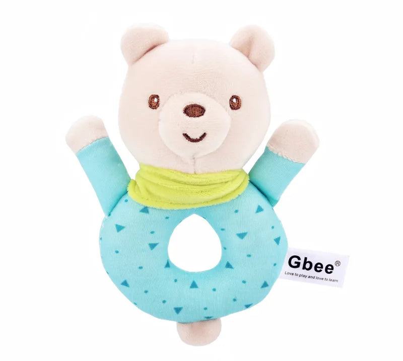 Colourful Animal Rattle Plush Stuffed Handbell Baby Soft Rattle Toys