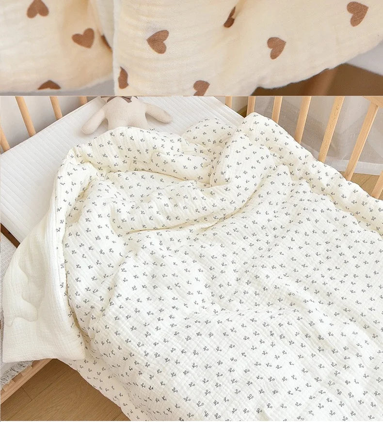 Baby Cotton Muslin Comforter Blanket Newborn