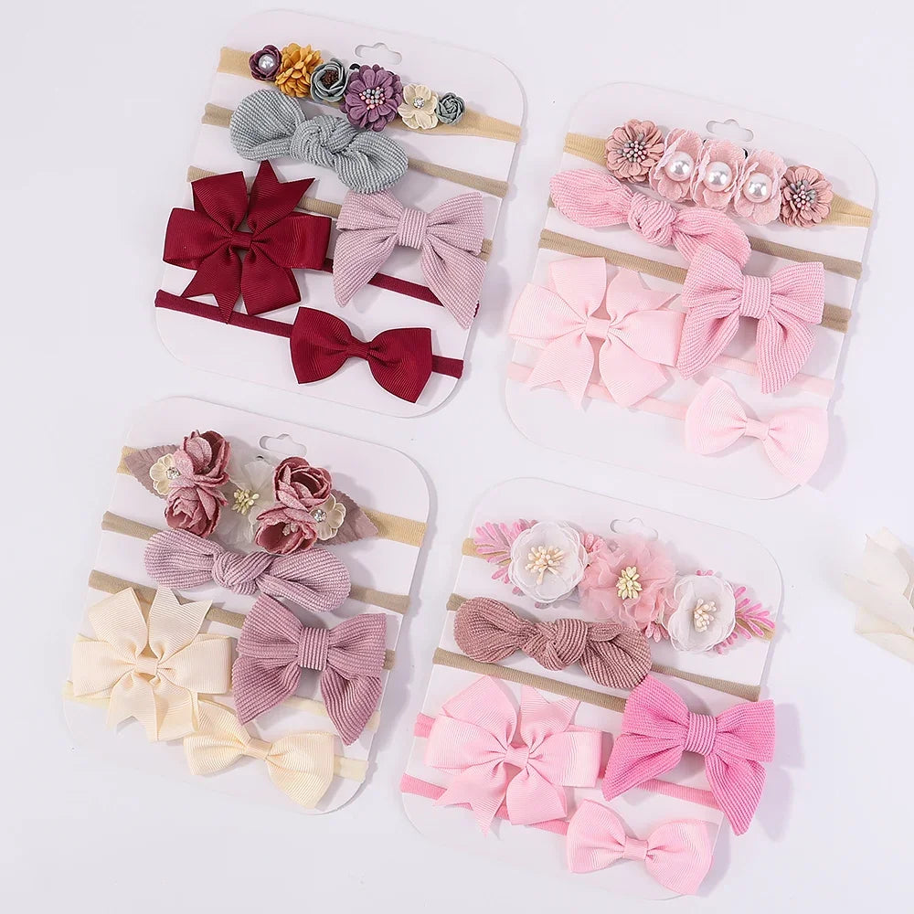 3/4/5pcs Artificial Flower Headband Set Hair Accessories