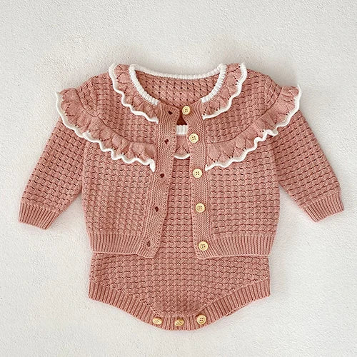 2024 New Spring Infant Baby Girls Knitted Clothing Set